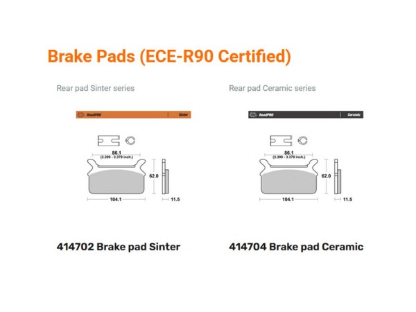 Moto-Master Bremsbelag hinten organisch / sinter passend für Harley Davidson - 414702 414704