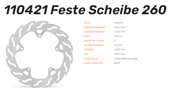 Moto-Master Bremsscheibe Flame vorne passend für Gilera / Piaggio - 110421