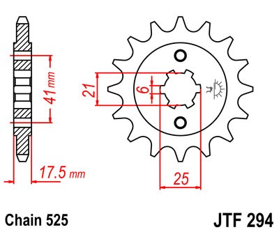 Kettenritzel 14 15 17 Zähne (525) passend für Honda GB500 Clubman / CBR 400 NC23 / VFR NC24 / XBR500