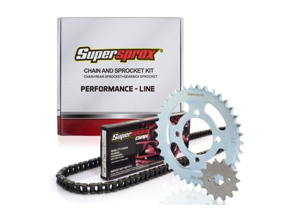 Supersprox Performance Kettensatz passend für Honda ANF 125 Innova JC33 JC37 (Bj.03-12) Kette 428