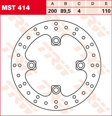 TRW Lucas Bremsscheibe vorn MST 414 mit ABE passend für Suzuki LT-A 750 Kingquad Bj. 05-