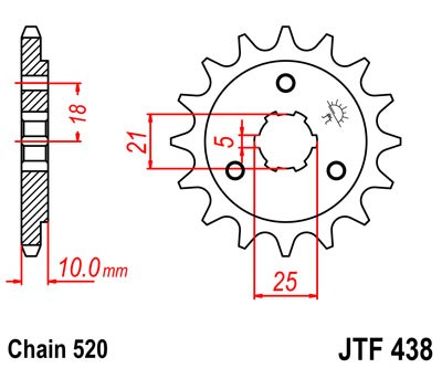 Kettenritzel 14 15 16 Zähne - (520) passend auf Szuzuki DR750 S DR 800 S / Big