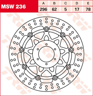 TRW Lucas Bremsscheibe schwimmend MSW 236 / MSW236