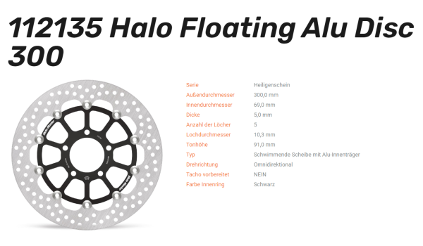 Moto-Master Bremsscheibe Flame Floating Alu-Disc vorne passend für Suzuki - 112135