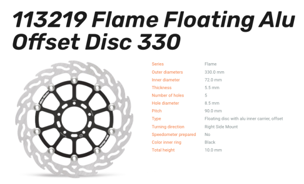 Moto-Master Bremsscheibe Floating-Alu Flame-Racing-Serie vorn passend für Ducati - 113219