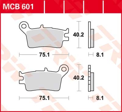 MCB601, mcb 601: Lucas Scheibenbremsbeläge hinten MB601