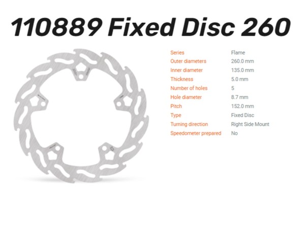 Moto-Master Bremsscheibe Flame hinten passend für Harley Davidson Sportster 1250 S - 110889