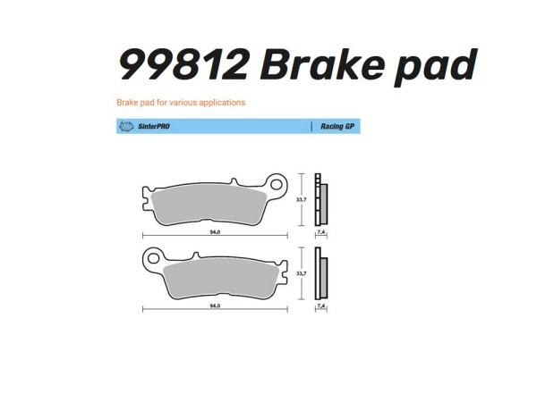Moto-Master Bremsbelag vorn Sinter Pro Racing GP / Nitro / Nitro Sport - Fantic / passend für Yamaha