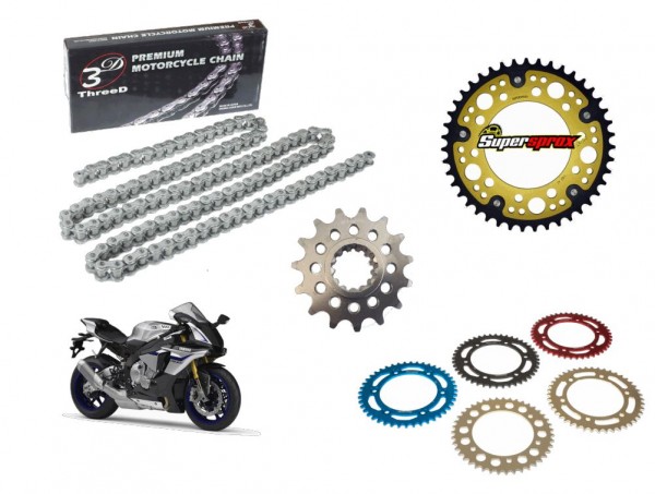 Afam Racing Kettensatz passend für Yamaha YZF R1 1000 RN01 RN04 RN09 (Bj.98-03) ThreeD 3D520Z SP Rac