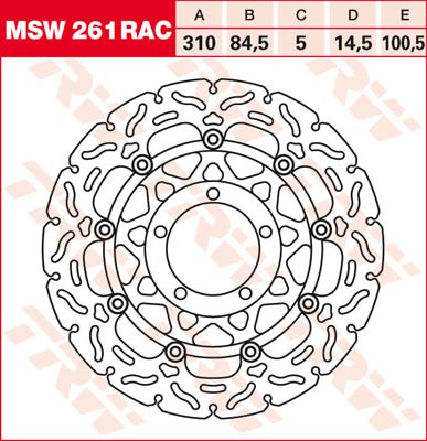 TRW Lucas Racing Bremsscheibe schwimmend MSW 261 RAC / MSW261RAC