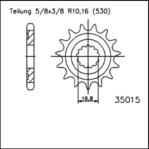 Kettenritzel 15Z - (530)