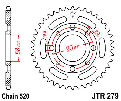 Kettenrad Aluminium 42Z - (520)