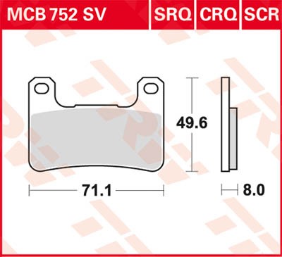 MCB752SCR, MCB 752SCR Lucas Rennsportbremsbelag Sinter-Carbon-Race MCB752SCR