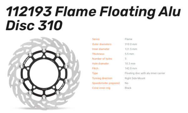 Moto-Master Bremsscheibe Floating-Alu Flame-Racing-Serie vorn passend für Suzuki - 112193