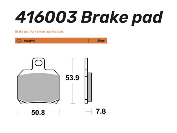 Moto-Master Bremsbelag Sinter Road Pro hinten - 416003