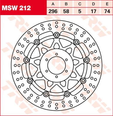 TRW Lucas Bremsscheibe schwimmend vorn MSW 212 mit ABE passend für Honda VFR 750 F Bj. 94-97