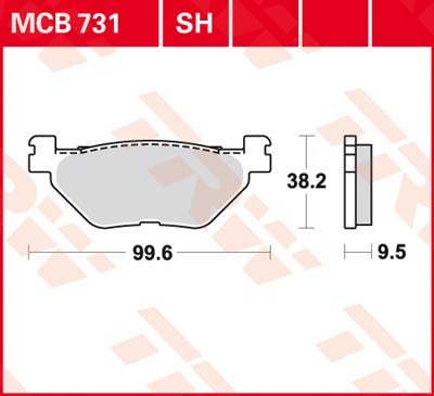 MCB731LF: Lucas-TRW/SBS Hinterrrad Standardbelag (Carbon-Keramik)