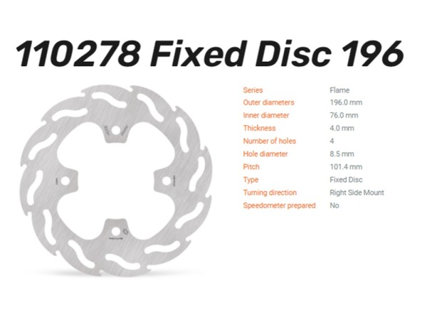 Moto-Master Bremsscheibe Flame hinten passend für Polaris Predator 500 - 110278