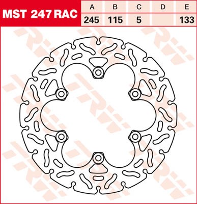 TRW Lucas Racing Bremsscheibe hinten MST 247 RAC passend für Voxan 1000 Street Scrambler Bj. 03-