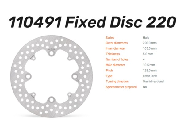 Moto-Master Bremsscheibe Halo hinten passend für Honda CBR 600 RR - 110491