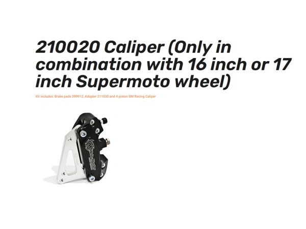 Moto-Master Supermoto 4-Kolben Bremszange mit Adapter - 210020
