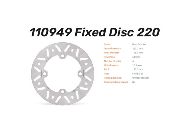 Moto-Master Bremsscheibe Nitro hinten passend für Honda FES 125 150 / SH 150 - 110949