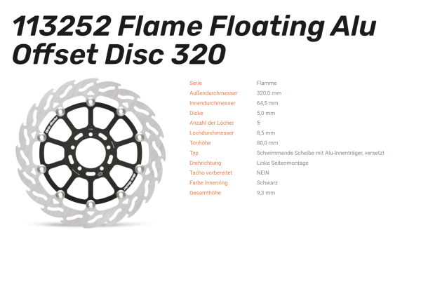 Moto-Master Bremsscheibe Flame Floating passend für KTM 890 SMT - 113252 113253