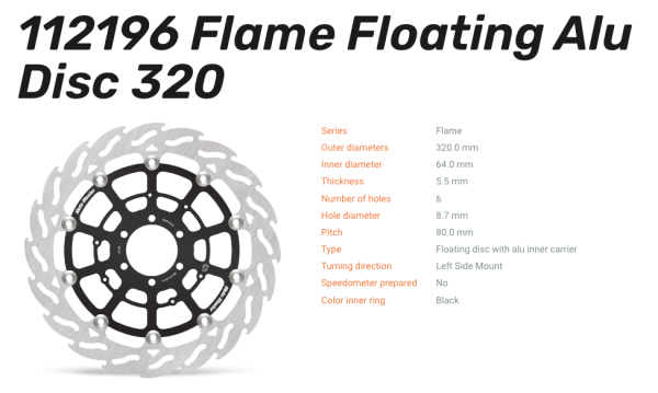 Moto-Master Bremsscheibe Floating-Alu Flame-Racing-Serie passend für BMW - 112196