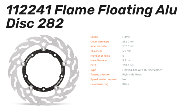 Moto-Master Bremsscheibe Flame Floating-Alu Disc vorne passend für Yamaha - 112241