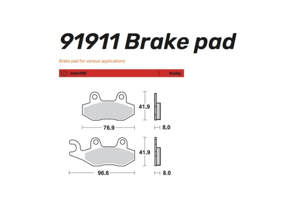 Moto-Master Nitro Bremsbelag Sinter Racing vorn links - 91911