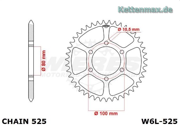 Kettenrad Typ 06-B, 55 Zähne, C45 Außengehärtet – ETKR-06B-55 Von Munds