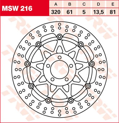 TRW Lucas Bremsscheibe schwimmend vorn MSW 216 mit ABE passend für Kawasaki ZXR 750 Stinger Bj. 89-9