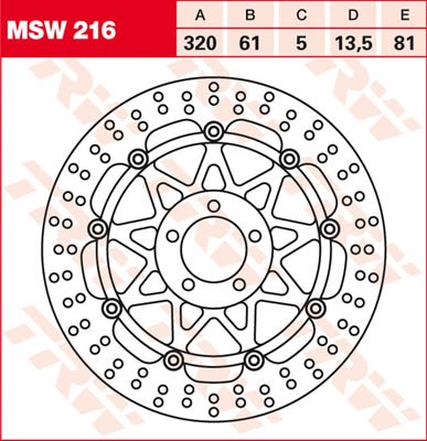 TRW Lucas Bremsscheibe schwimmend vorn MSW 216 mit ABE passend für Kawasaki ZXR 750 R Bj. 91-92