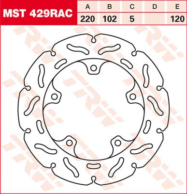 TRW Lucas Racing Racing Bremsscheibe hinten MST 429 RAC mit ABE passend für Aprilia RSV4 1000 R, Fac