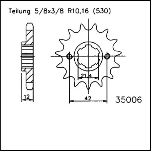 Kettenritzel 15 16 17 Zähne - (530) passend für Yamaha XJ400 SX400 FZ600 JF600