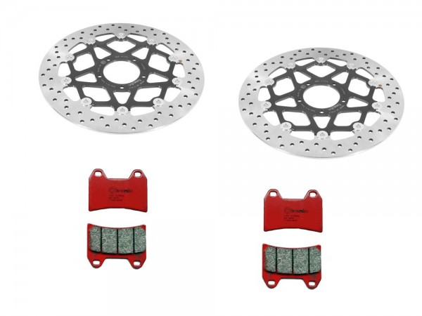 Brembo Set vorn Bremsscheiben Beläge passend für Ducati Multistrada 1200 /ABS (Bj.10-14)