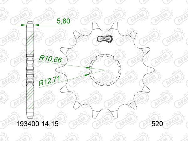 Kettenritzel Ritzel Stahl 14 15 Zähne (520) passend für CF Moto