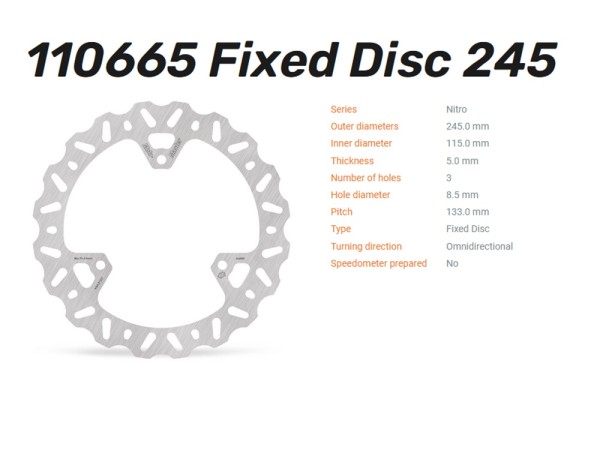 Moto-Master Bremsscheibe Nitro hinten passend für Yamaha X-Max 125 (YPRA) ABS - 110665