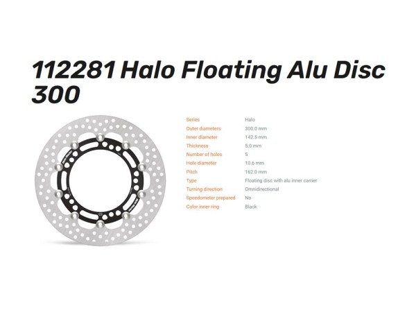 Moto-Master Bremsscheibe Halo floating vorn passend für Kawasaki - 112281