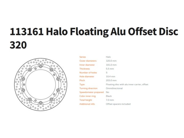 Moto-Master Bremsscheibe Halo Racing floating 5.5 vorn passend für BMW S 1000 RR K67 - 113161