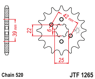 Kettenritzel 12 13 14 15 Zähne - (520) passend für Honda XL250S