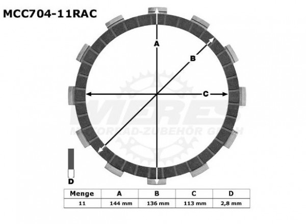TRW Lucas Racing Kupplungslamellen passend für Ducati Monster Panigale Diavel Multistrada MCC704-11R