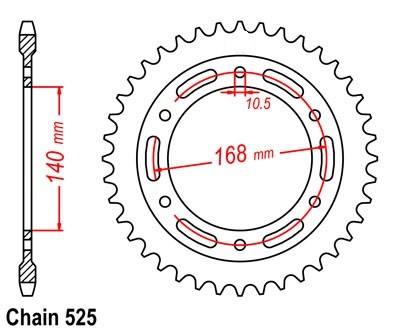 Kettenrad Alu 42 43 44 47 Zähne (525) - Einzelanfertigung passend für BMW F650GS F700GS F800GR F800R