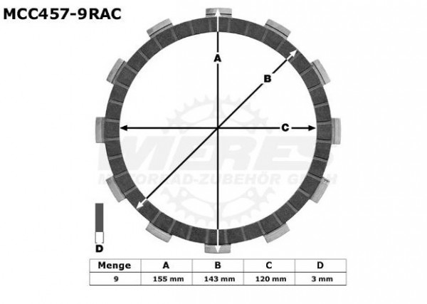 TRW Lucas Racing Kupplungslamellen passend für Yamaha MT-09 RN29 YZF R1 RN22 MCC457-9RAC