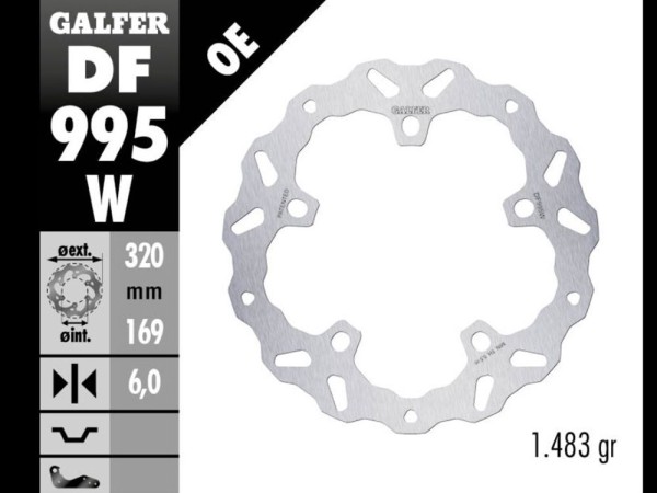 Galfer Bremsscheibe vorn Wave passend für Harley Davidson Sportster RH 1250 - DF995W