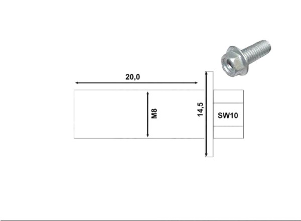 TRW Lucas Bremsscheibenschrauben-Satz MSS131-6 (M8 x 1,25 x 20 x 26 mm) vorne passend für Moto Guzzi