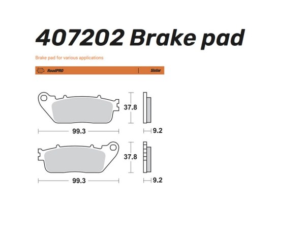 Moto-Master Bremsbelag Sinter hinten passend für Honda - 407202