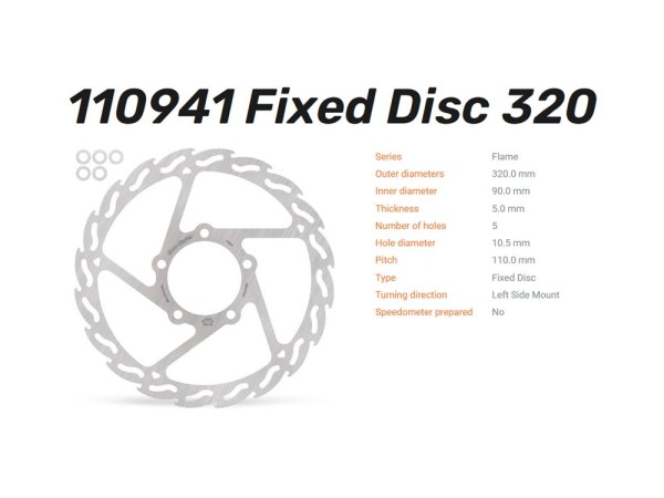 Moto-Master Bremsscheibe Flame vorn passend für KTM Adventure 390 250 (Bj.22-) - 110941