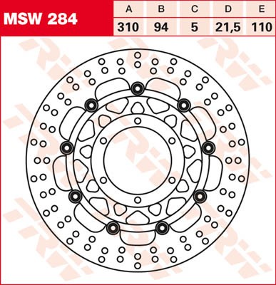 TRW Lucas Bremsscheibe schwimmend MSW 284 / MSW284