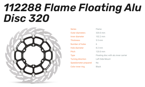 Moto-Master Bremsscheibe Floating-Alu Flame-Racing-Serie passend für Suzuki - 112288